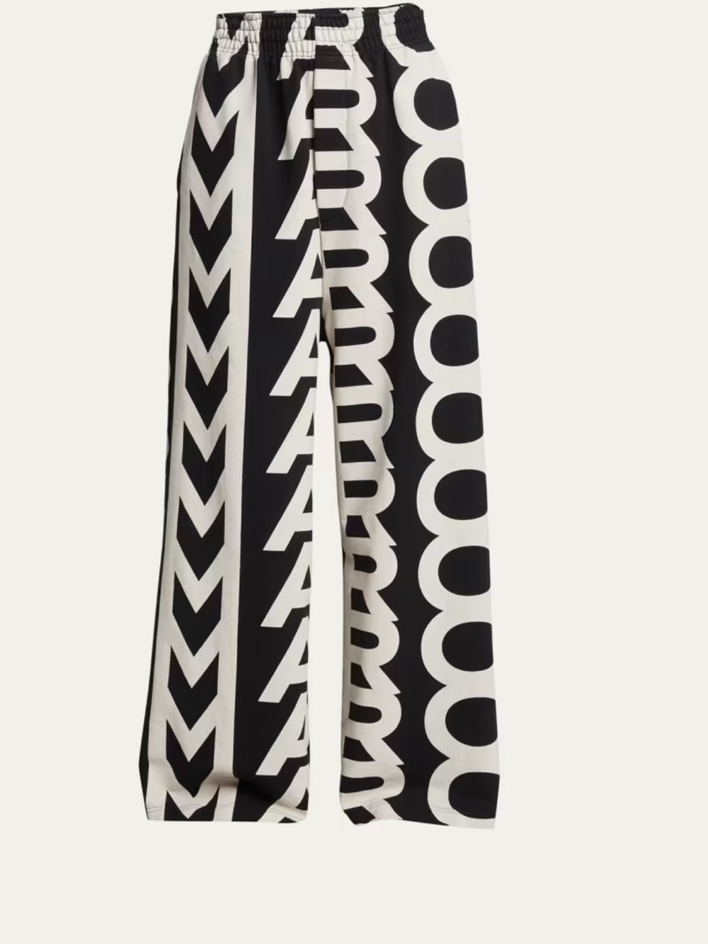 Marc Jacobs Black and Cream Graphic Wide-Leg pants